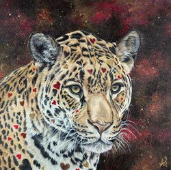 Heart of Gold by Hayley Goodhead - Original Painting on Box Canvas sized 20x20 inches. Available from Whitewall Galleries